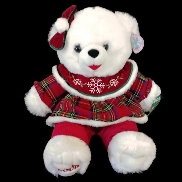Vintage 2008 Dan Dee Snowflake Teddy 19" Teddy Bear Girl Plush Christmas Dress - Picture 1 of 11
